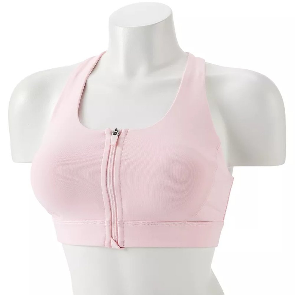 Tek Gear Zip-Front Medium-Impact Sports Bra - 3X